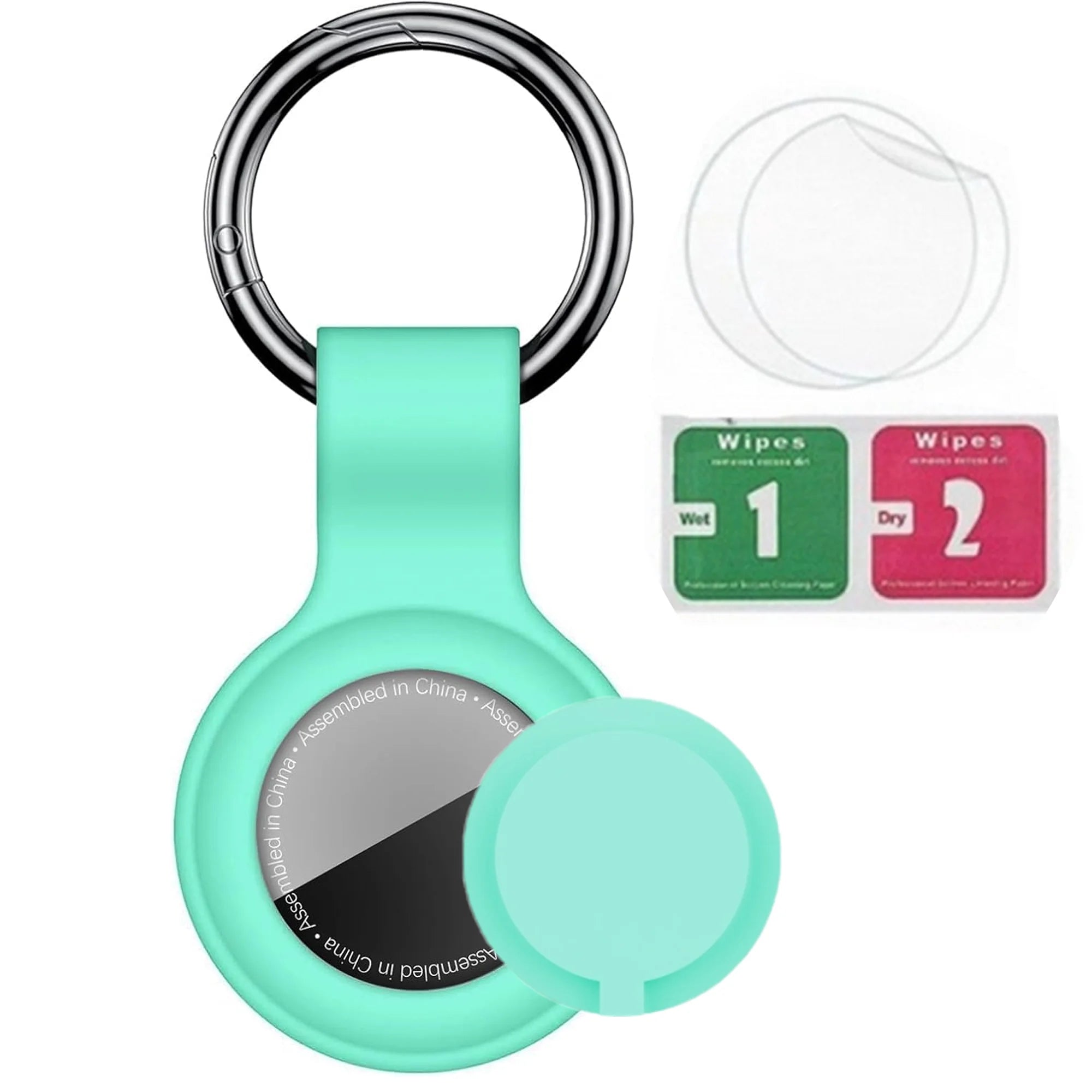 Secure AirTag Holder with Metal Keyring