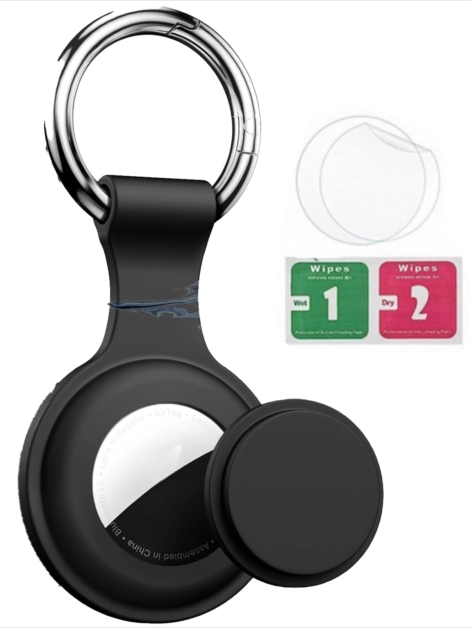 Secure AirTag Holder with Metal Keyring