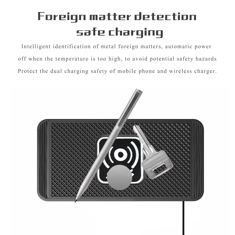 15W Non-Slip Wireless Car Charger Pad