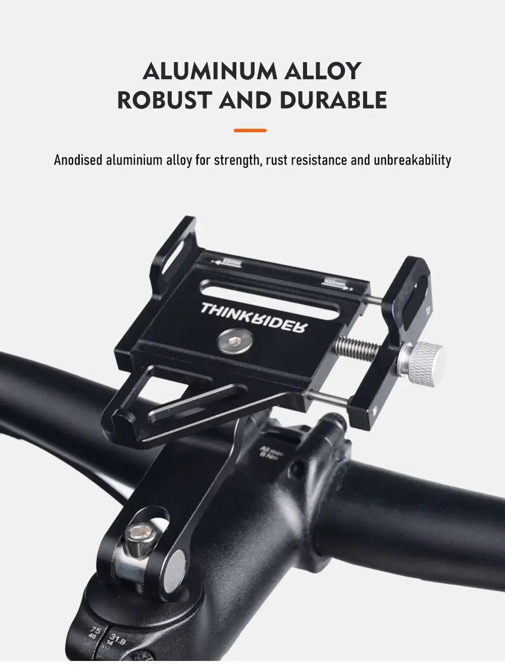Adjustable Aluminum Bike Phone Mount – Non-Slip