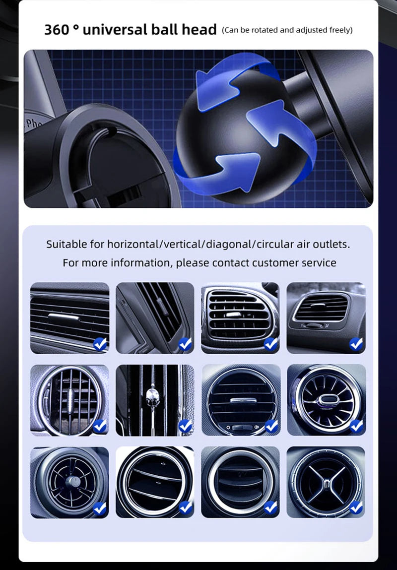 15W Wireless Car Charger Mount – Auto Clamp