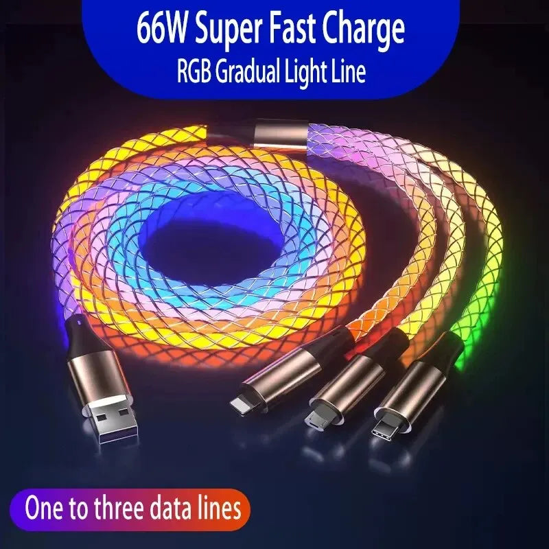 Universal 3-in-1 Fast Charge Cable – RGB Design