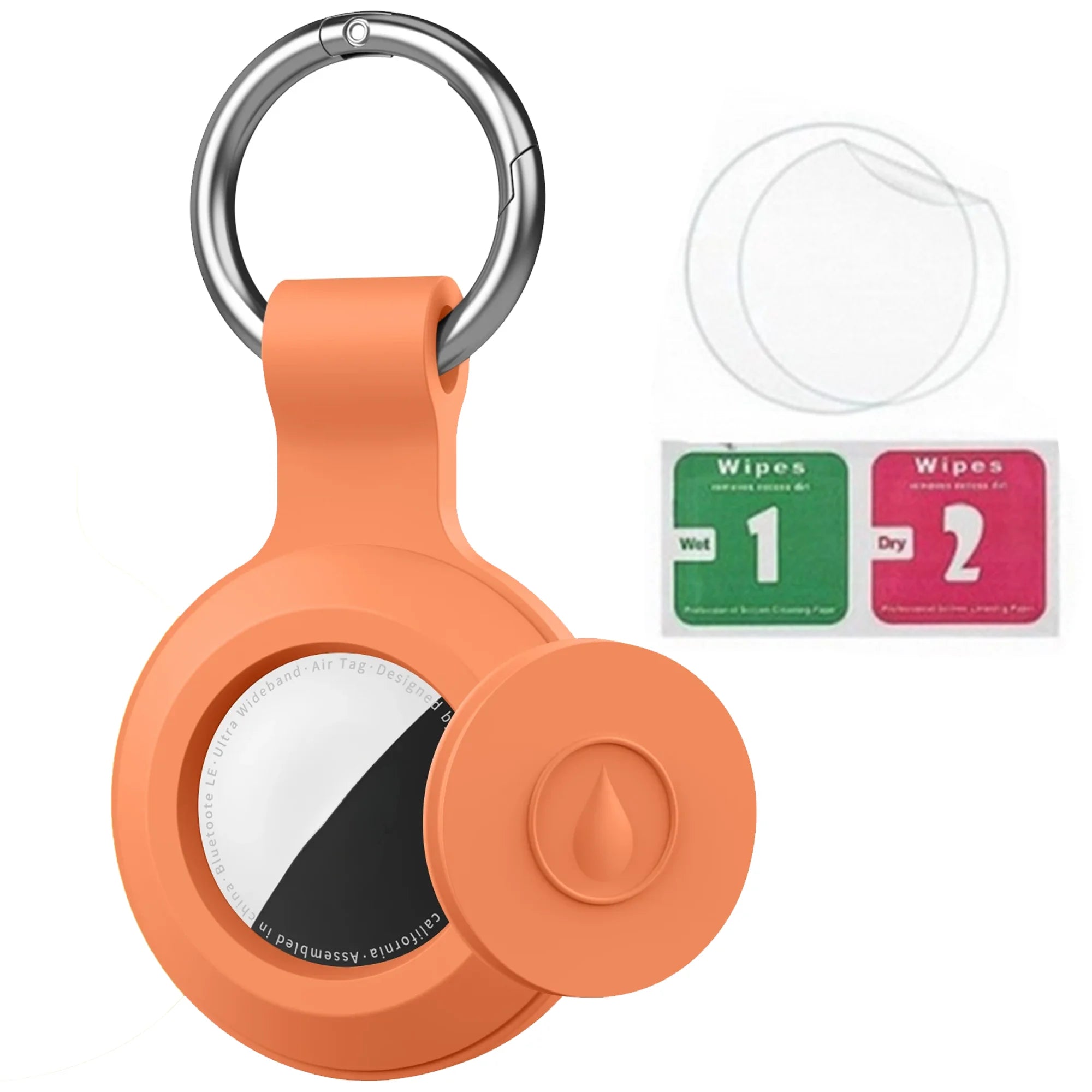 Secure AirTag Holder with Metal Keyring