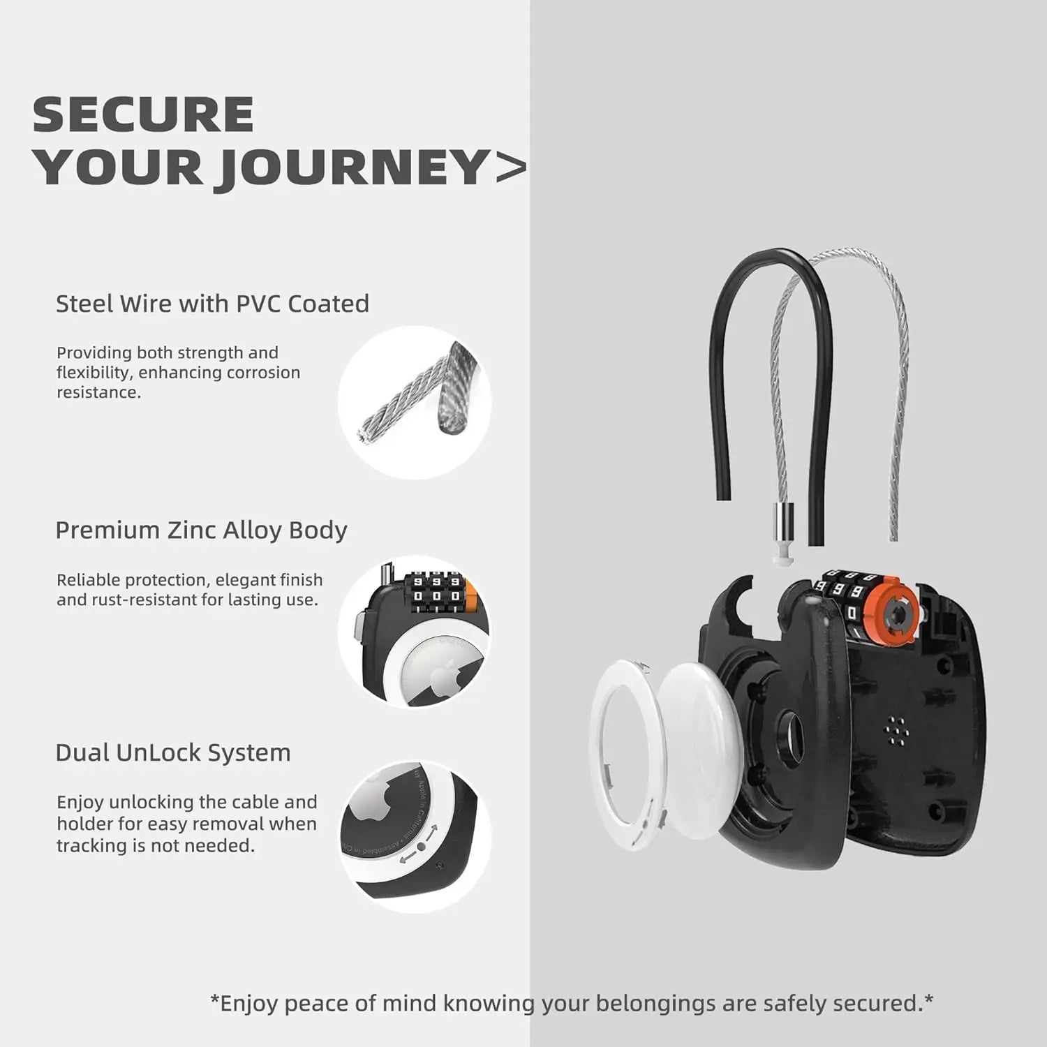 GPS Tracker Lock Case for Luggage & Backpack