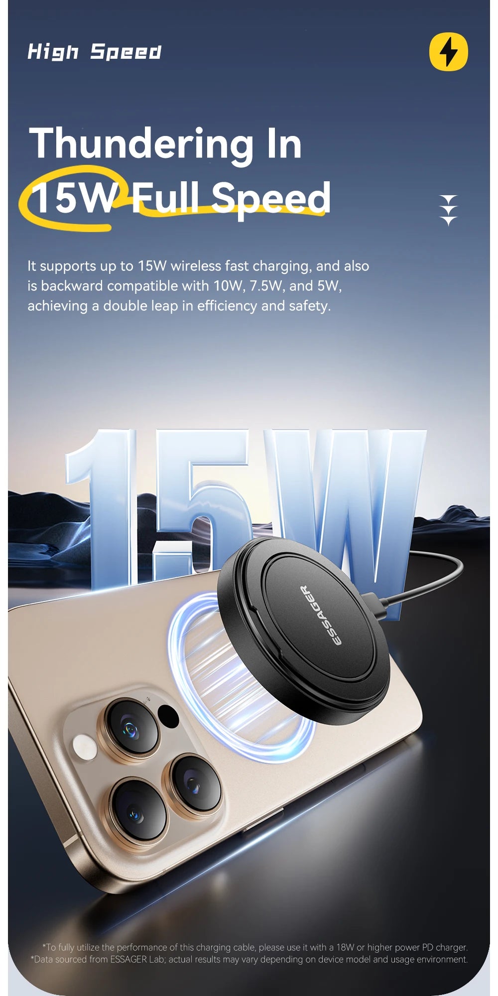 Essager 15W Magnetic Wireless Charger with Holder