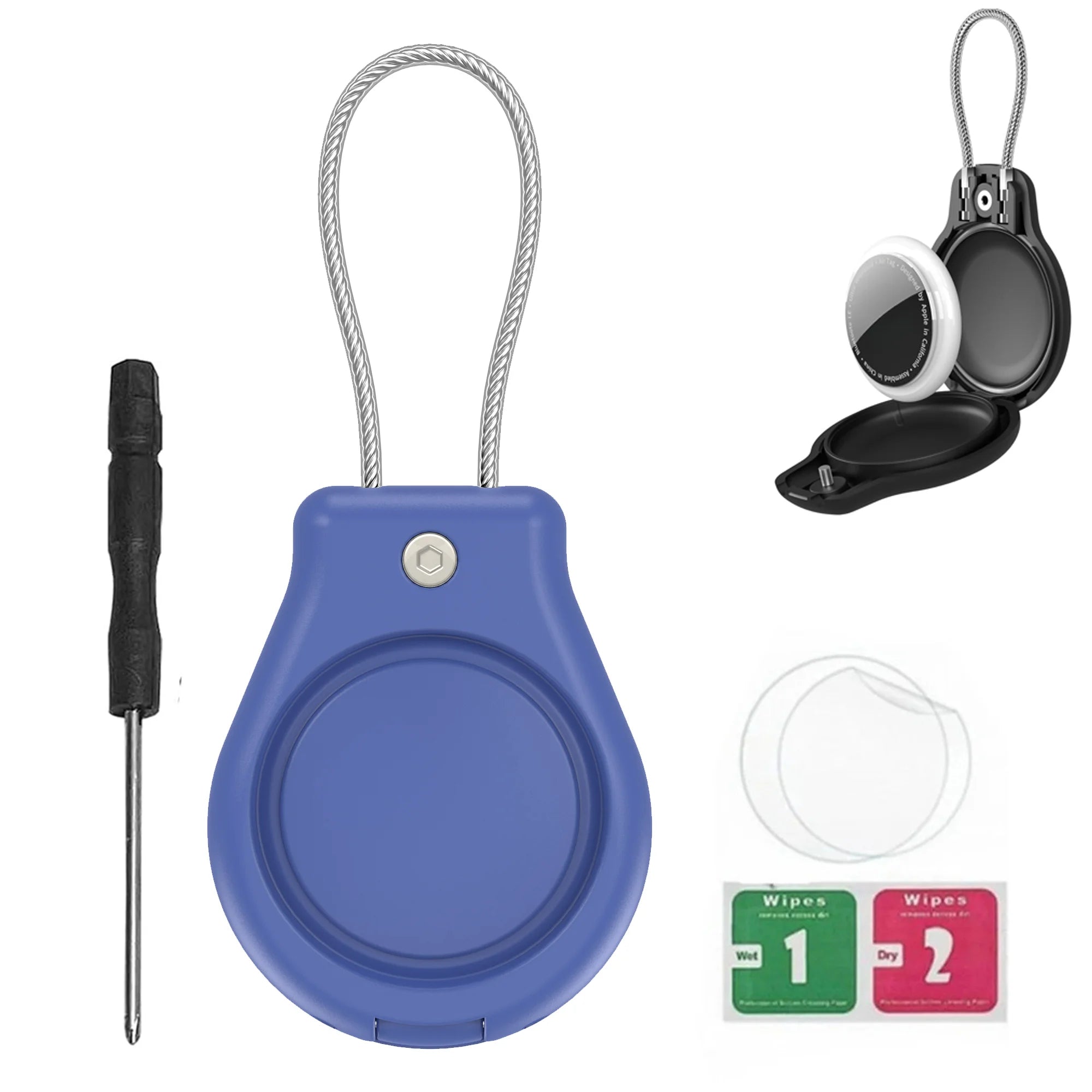 Secure AirTag Holder with Metal Keyring
