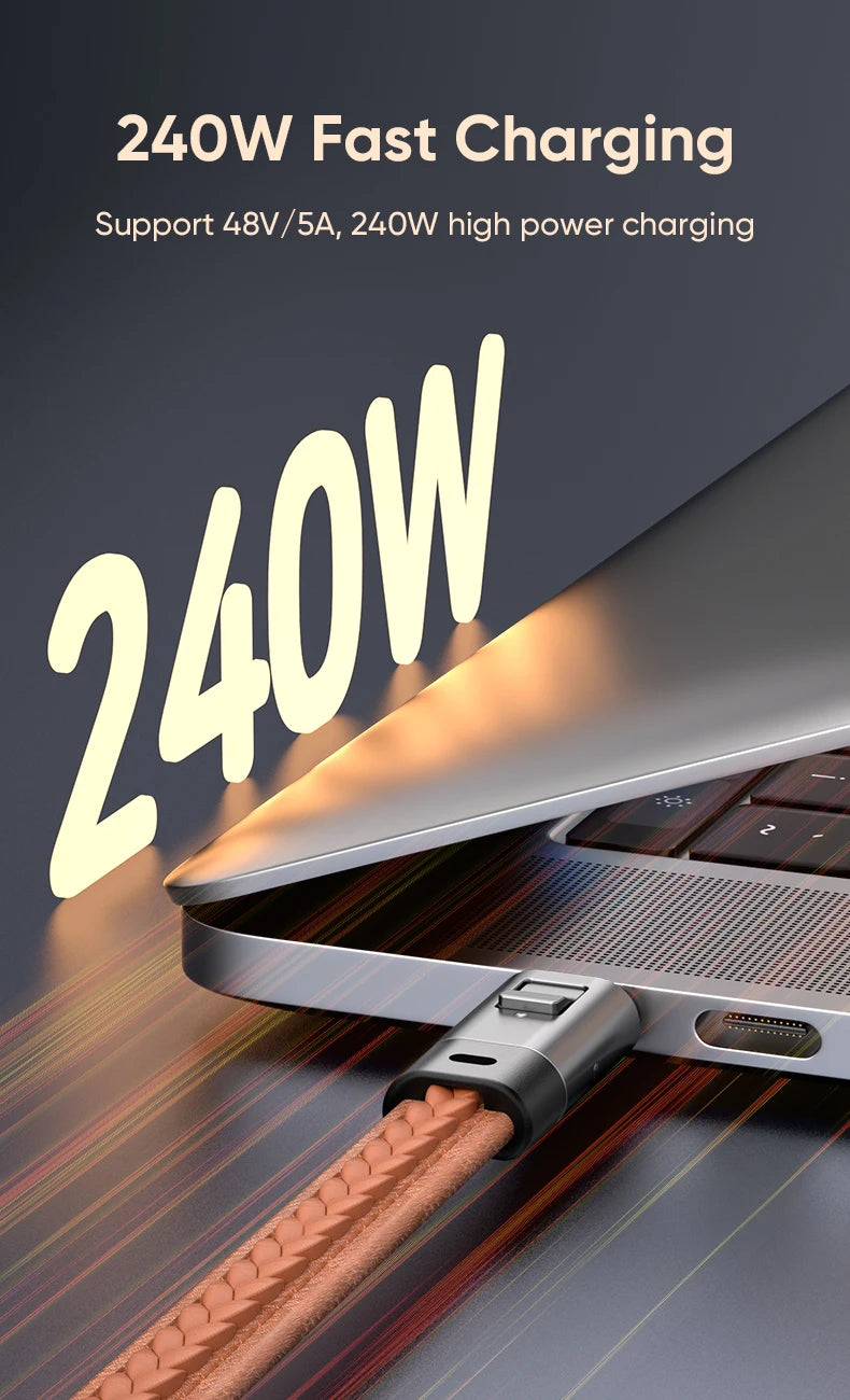 Type-C Quick Charge Cable with Anti-Loss Strap