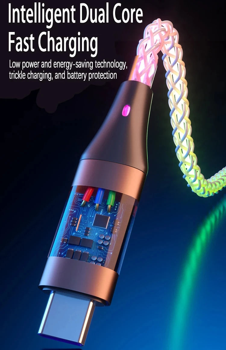 Universal 3-in-1 Fast Charge Cable – RGB Design