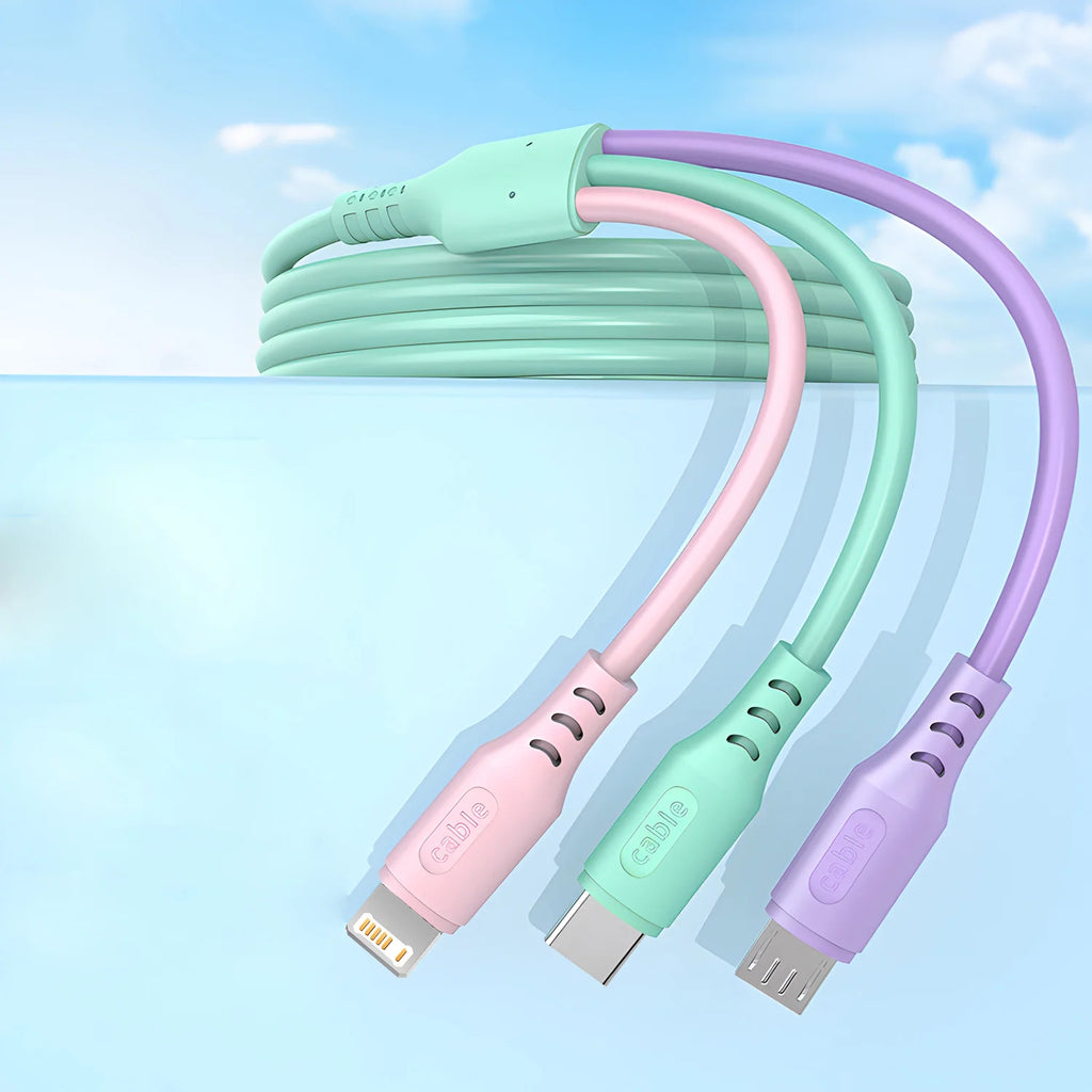 Universal 3-in-1 Charger Cable for iPhone & Android