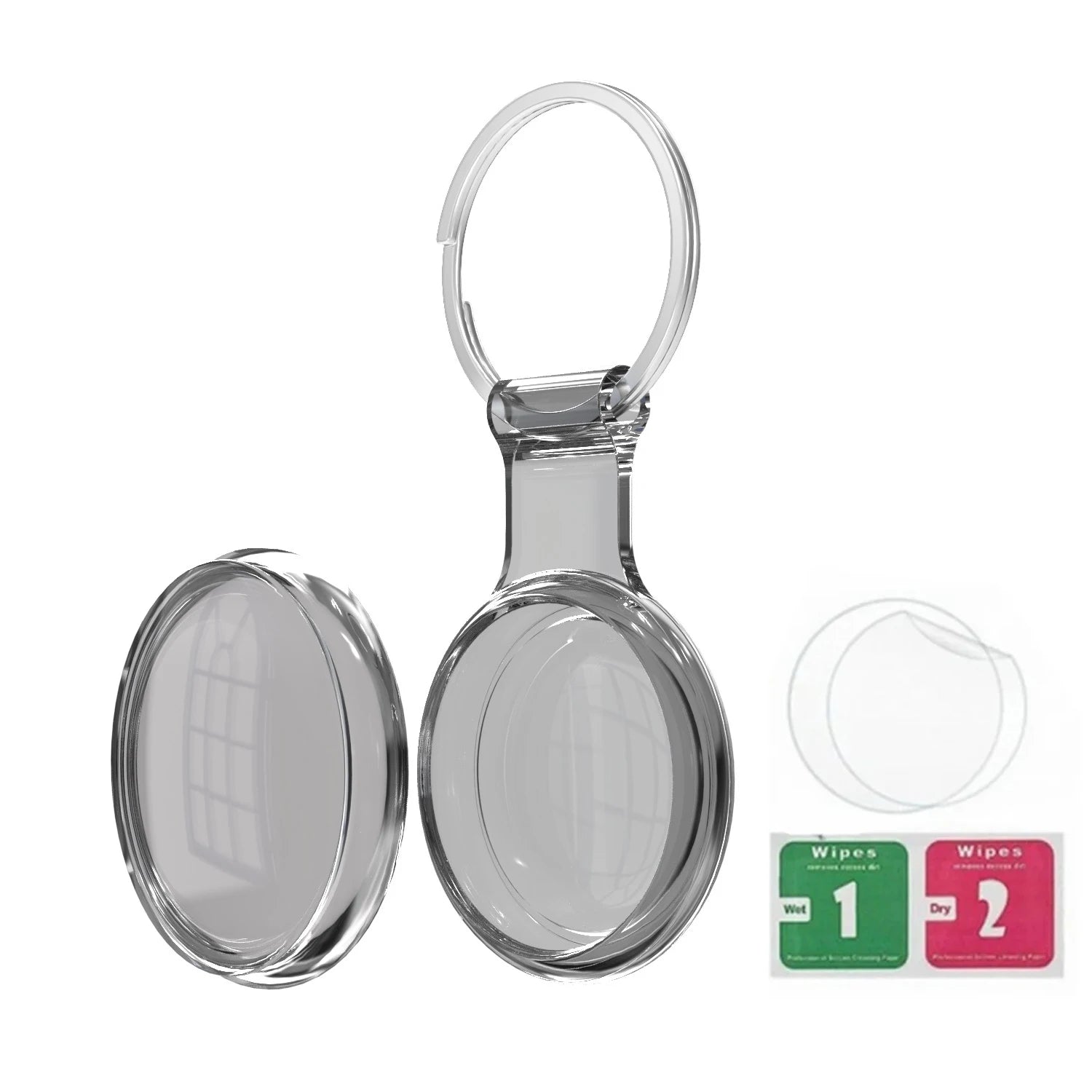 Secure AirTag Holder with Metal Keyring