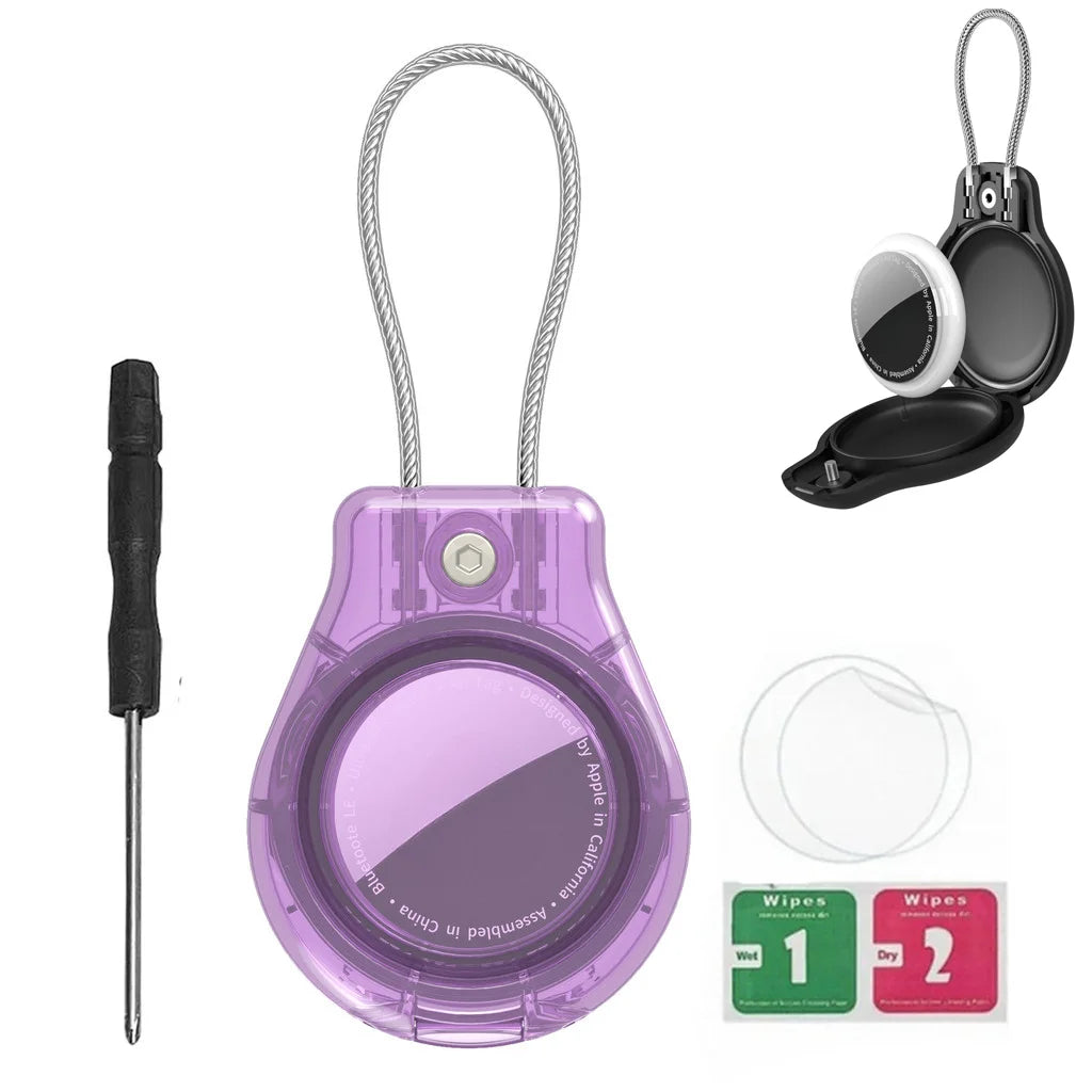 Secure AirTag Holder with Metal Keyring