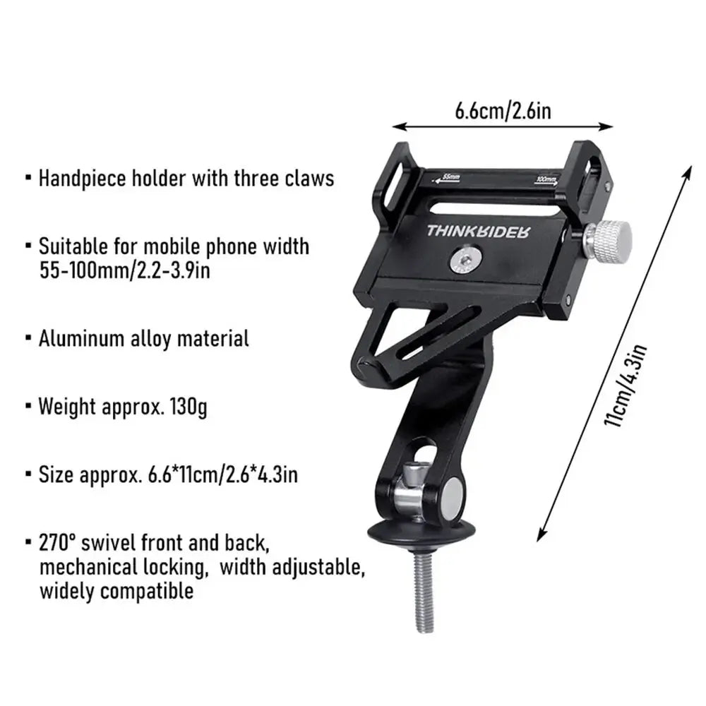 Adjustable Aluminum Bike Phone Mount – Non-Slip