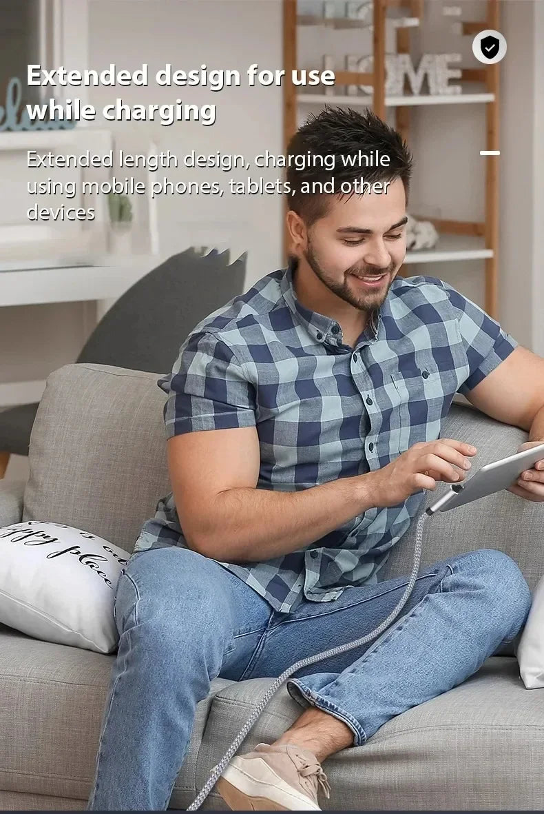 6A Right Angle USB-C Fast Charging Cable – 3–8M