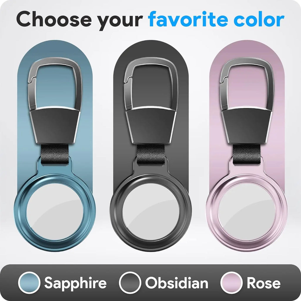 Secure AirTag Holder with Metal Keyring