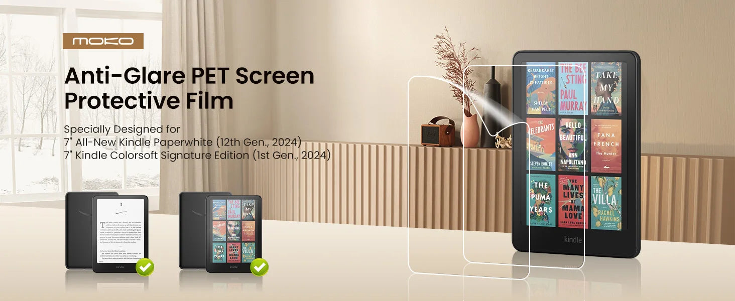 2-Pack PET Screen Protector for Kindle Paperwhite 2024