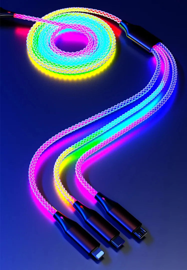 Universal 3-in-1 Fast Charge Cable – RGB Design