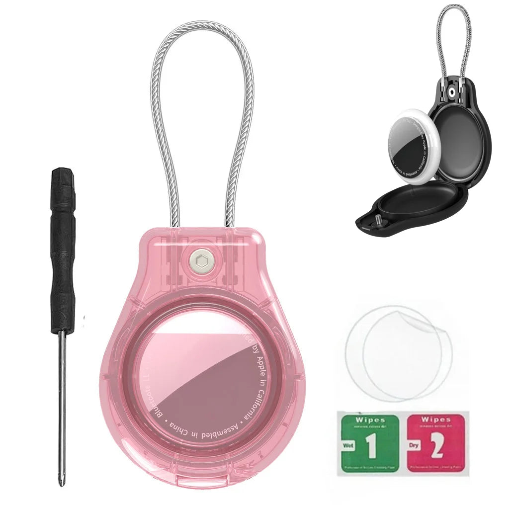 Secure AirTag Holder with Metal Keyring