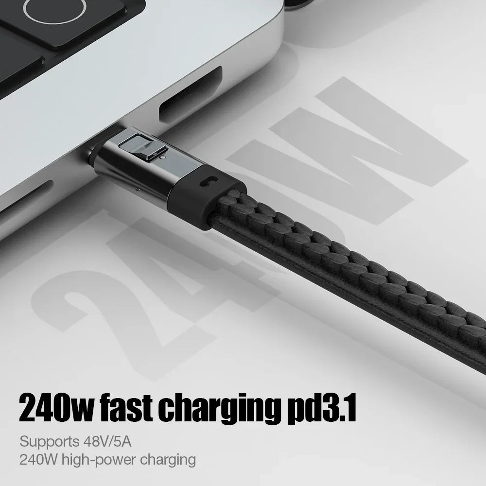 240W USB-C Fast Charging Cable – Keychain, Short
