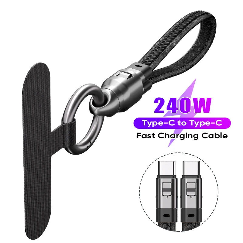Type-C Fast Charge Cable with Anti-Loss Rope