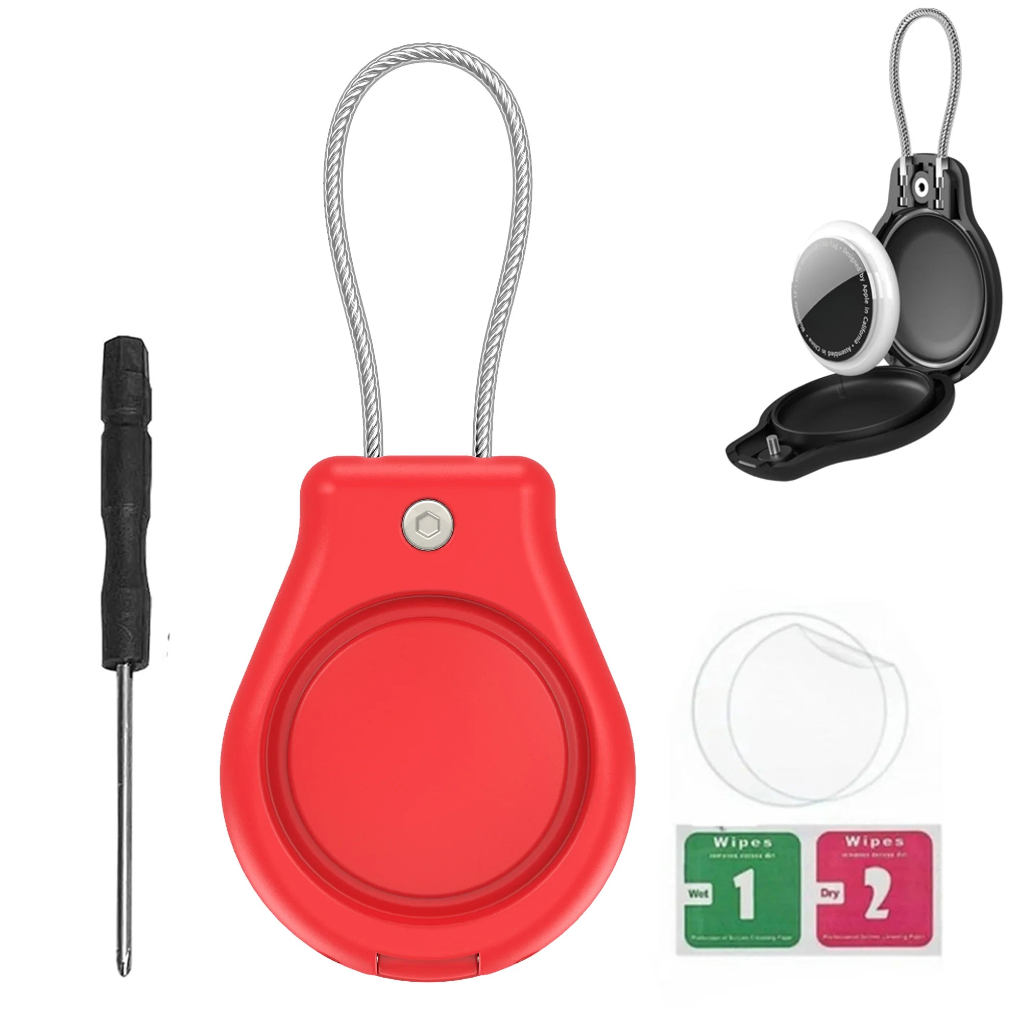 Secure AirTag Holder with Metal Keyring