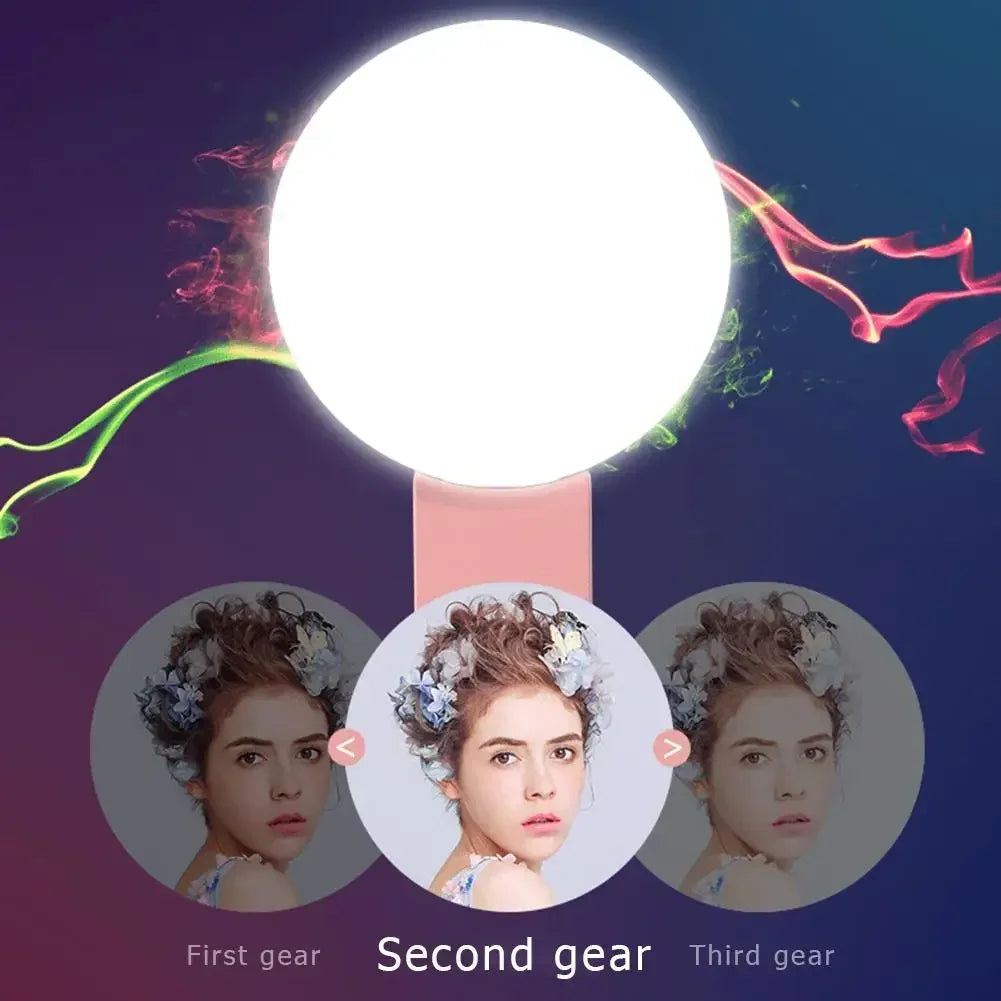 Mini Clip-On LED Selfie Ring Light for Phones