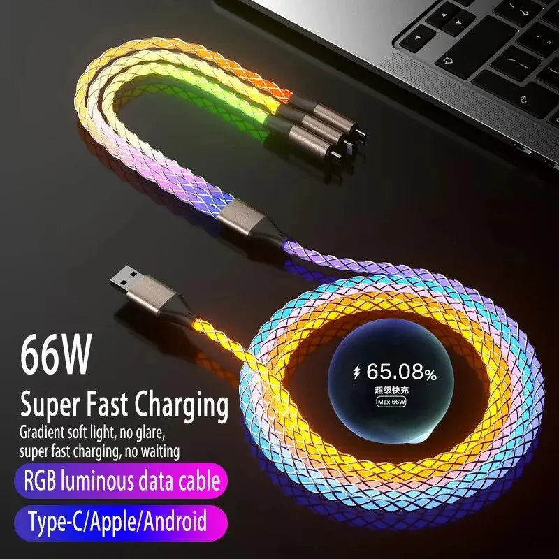 Universal 3-in-1 Fast Charge Cable – RGB Design