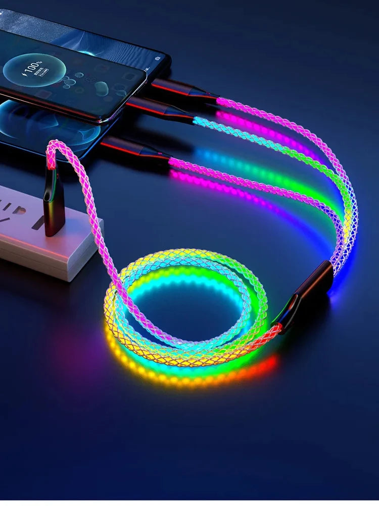 Universal 3-in-1 Fast Charge Cable – RGB Design