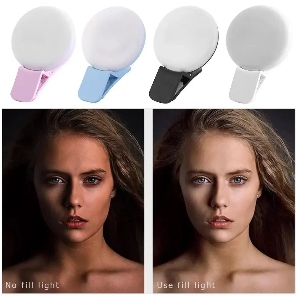 Mini Clip-On LED Selfie Ring Light for Phones