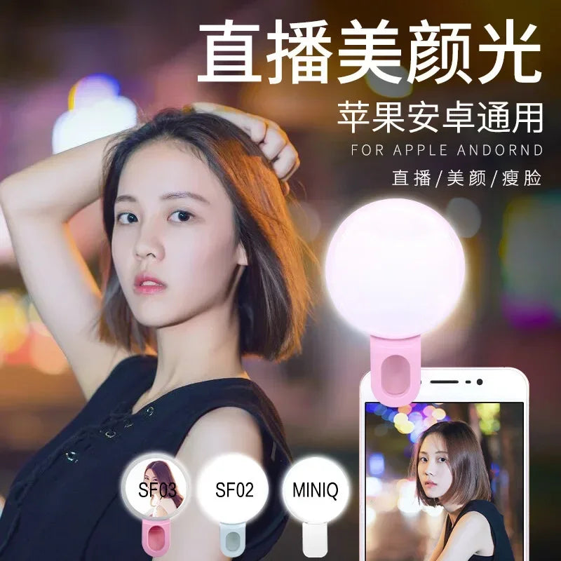 Mini Clip-On LED Selfie Ring Light for Phones