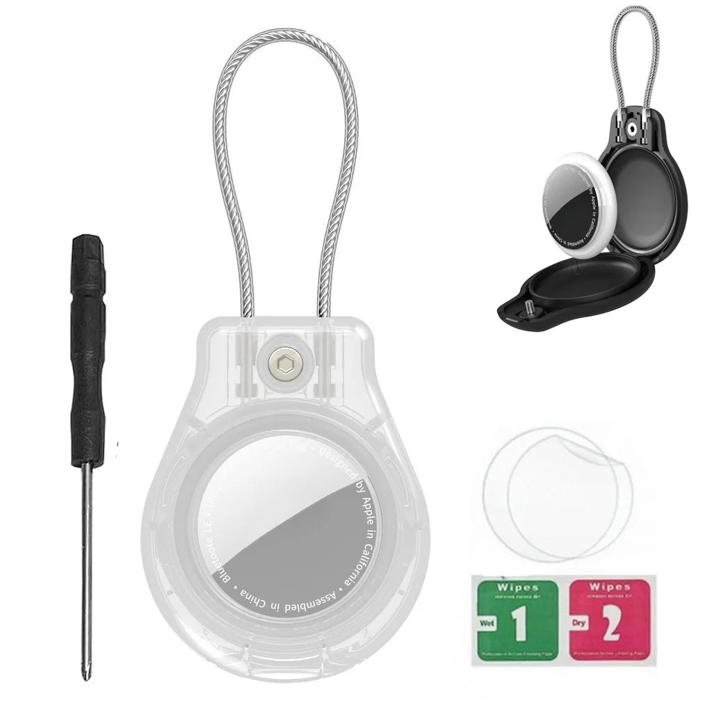 Secure AirTag Holder with Metal Keyring