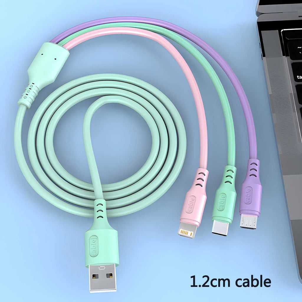Universal 3-in-1 Charger Cable for iPhone & Android