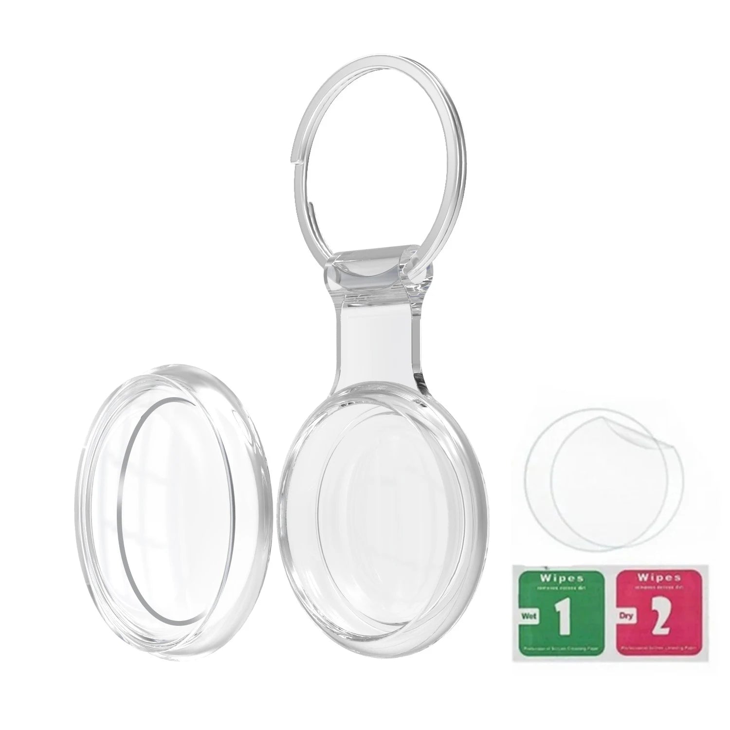 Secure AirTag Holder with Metal Keyring