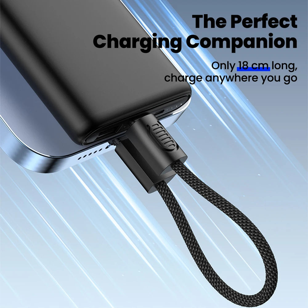 Short USB-C to iOS Key Cable – Fast Charging 18cm