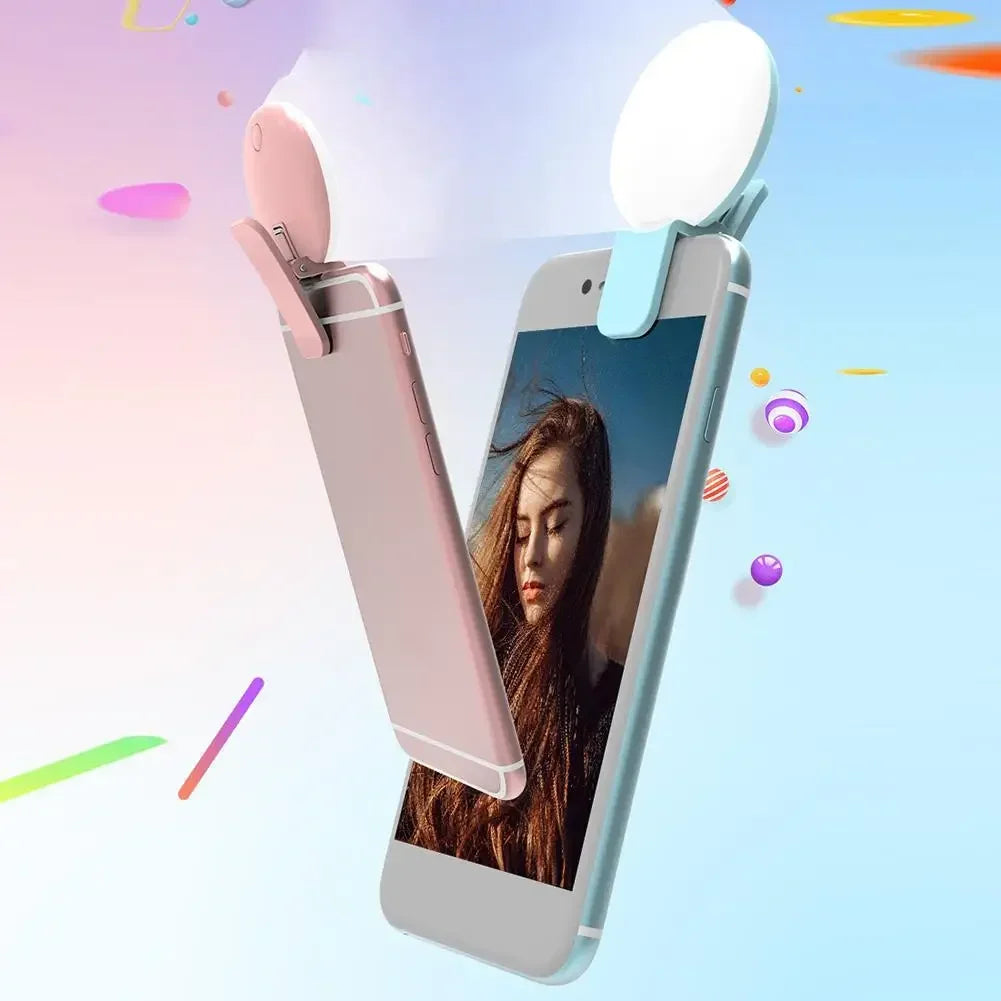 Mini Clip-On LED Selfie Ring Light for Phones