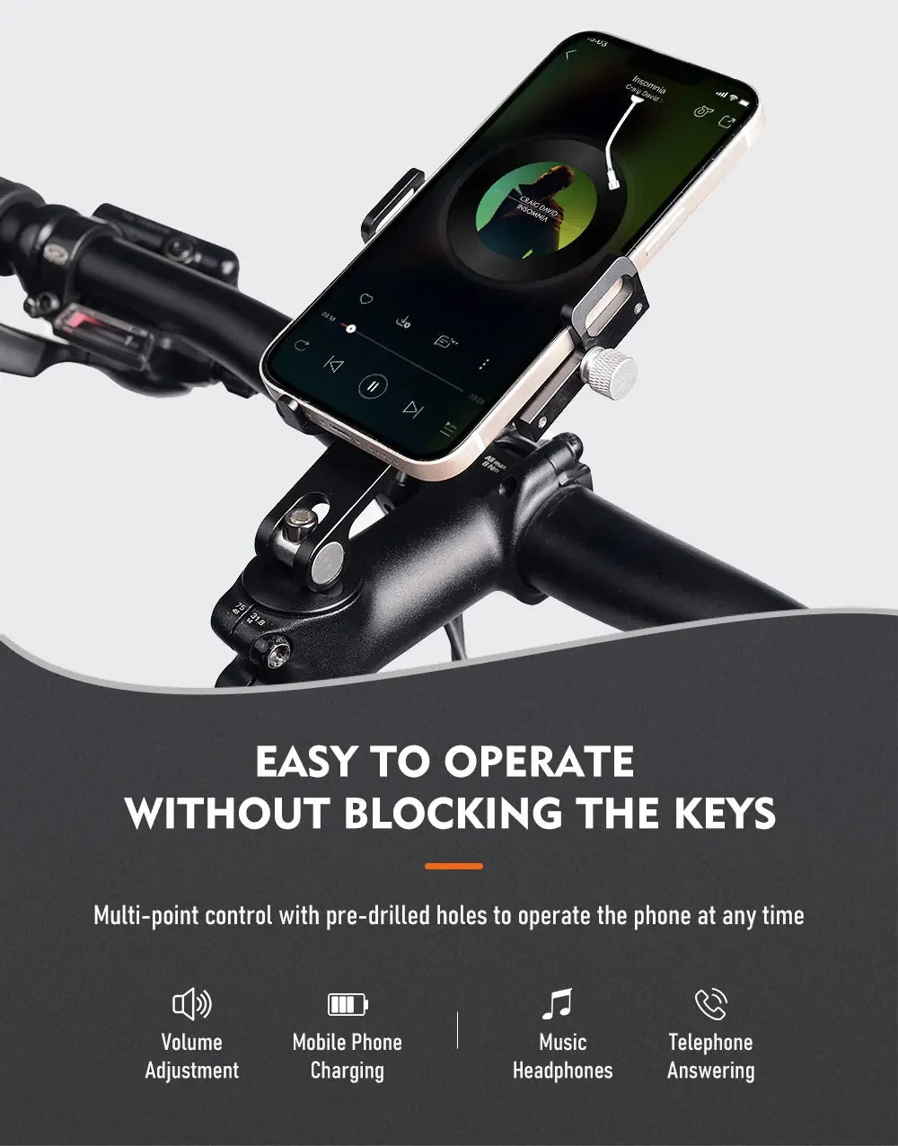 Adjustable Aluminum Bike Phone Mount – Non-Slip
