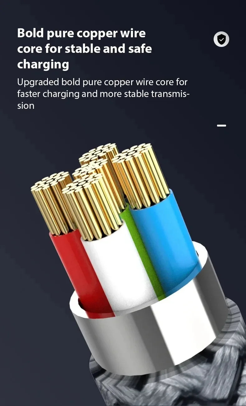 6A Right Angle USB-C Fast Charging Cable – 3–8M