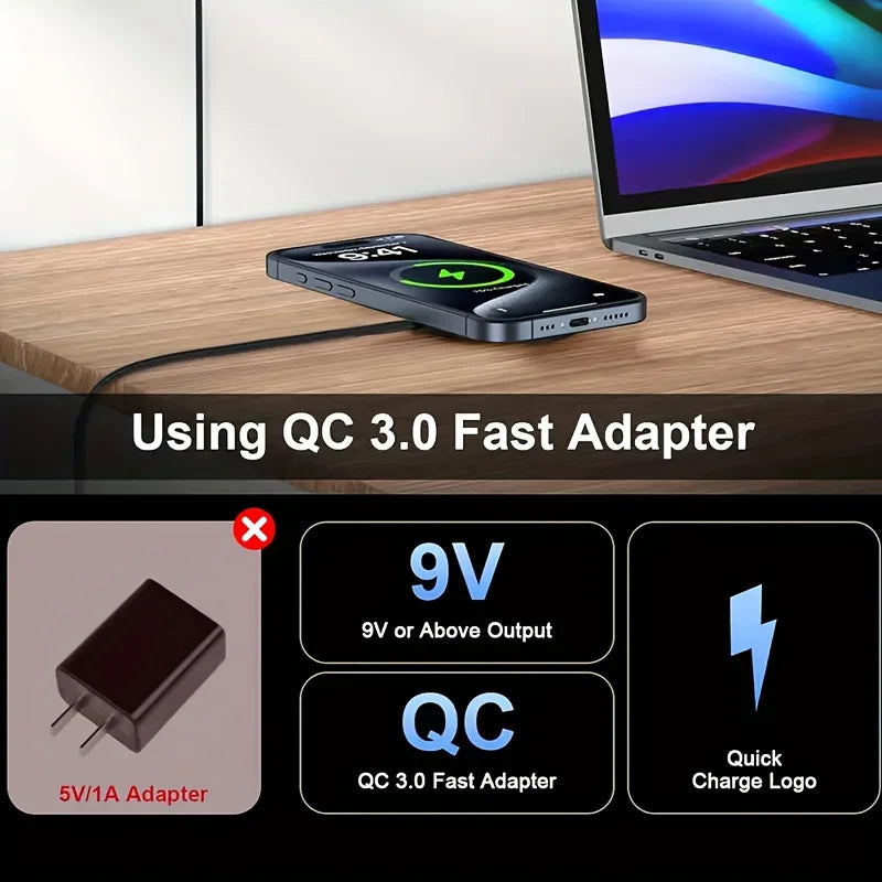 15W Fast Wireless Charger (USB-C + USB-A)