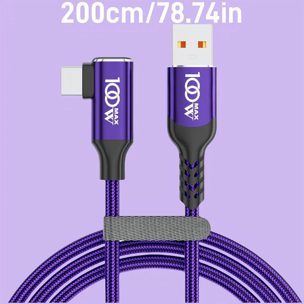 Purple USB-C to USB-A Charging Cable – 1–3m