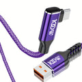 Purple USB-C to USB-A Charging Cable – 1–3m