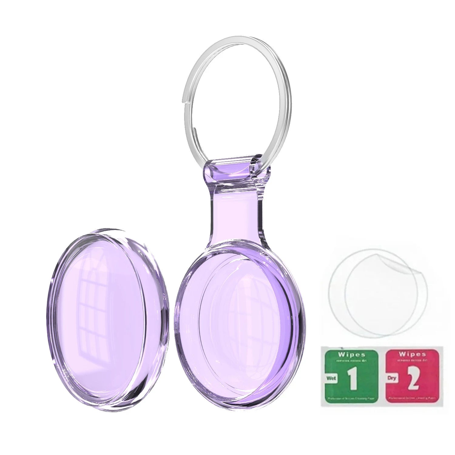 Secure AirTag Holder with Metal Keyring