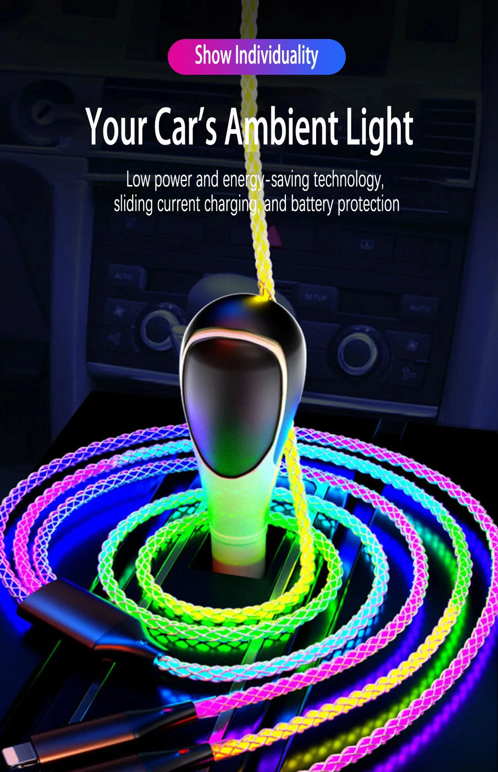Universal 3-in-1 Fast Charge Cable – RGB Design