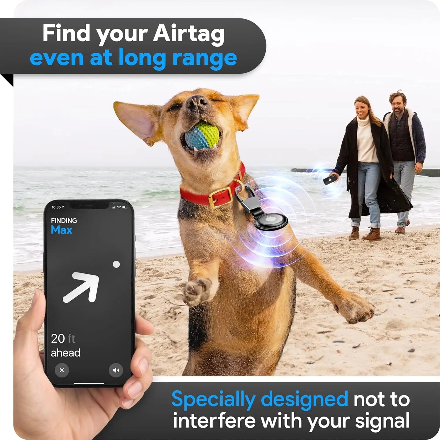 Secure AirTag Holder with Metal Keyring