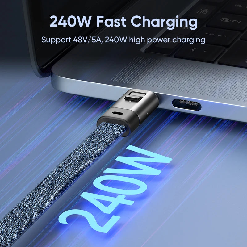 240W USB-C to USB-C Fast Charging Keychain Cable