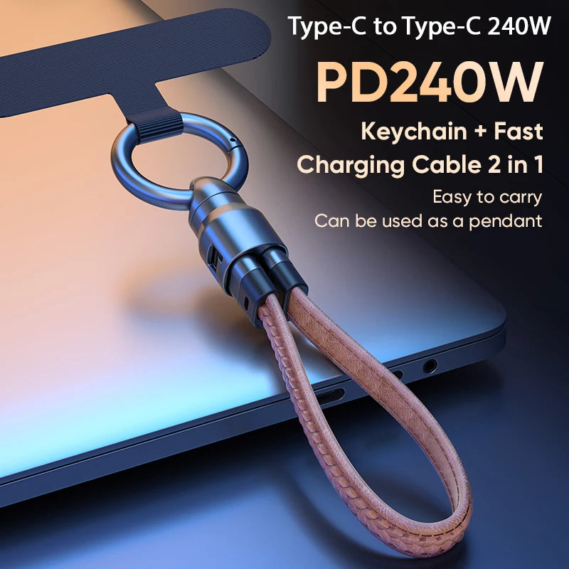 Type-C Quick Charge Cable with Anti-Loss Strap