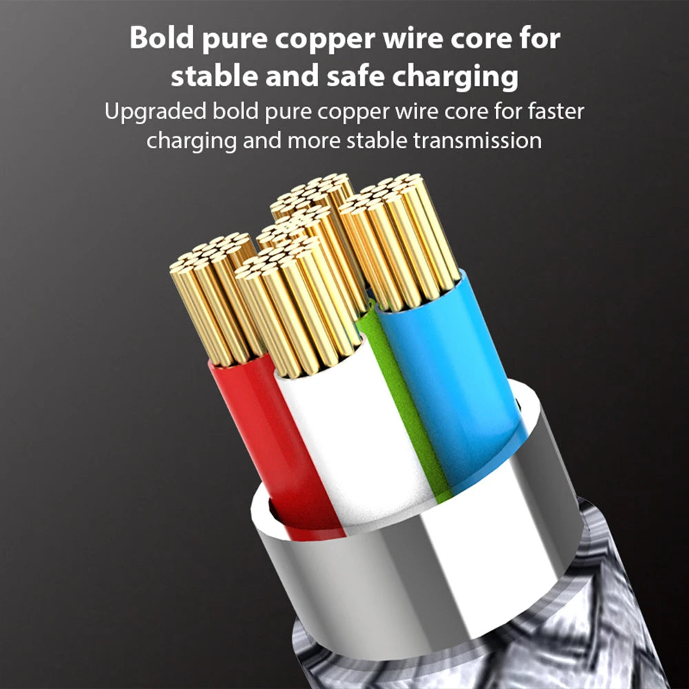 6A Right Angle USB-C Fast Charging Cable – 3–8M