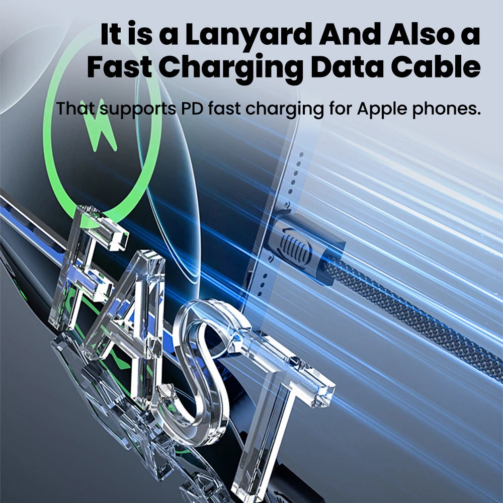 Short USB-C to iOS Key Cable – Fast Charging 18cm