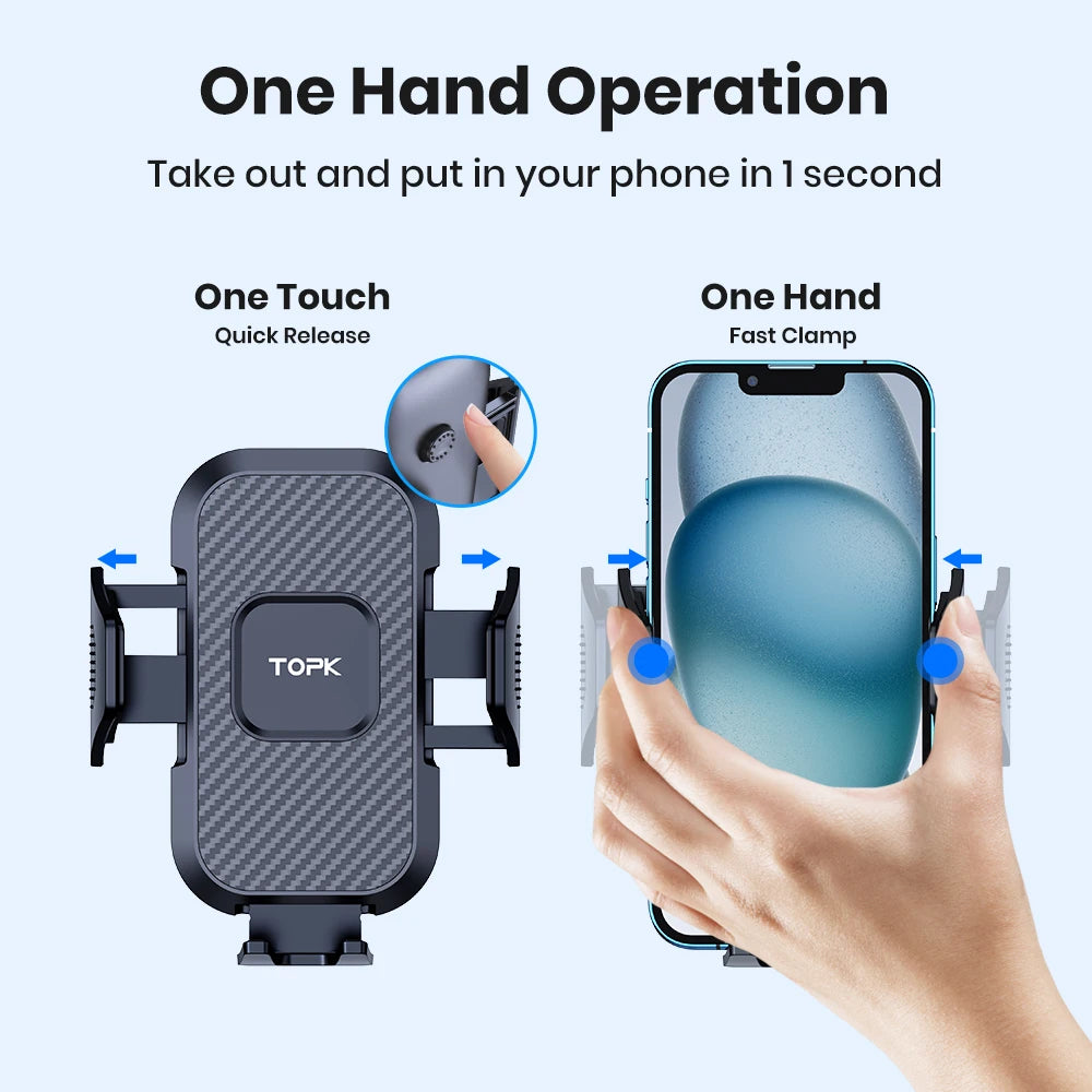 TOPK Auto-Locking Car Phone Holder – Universal
