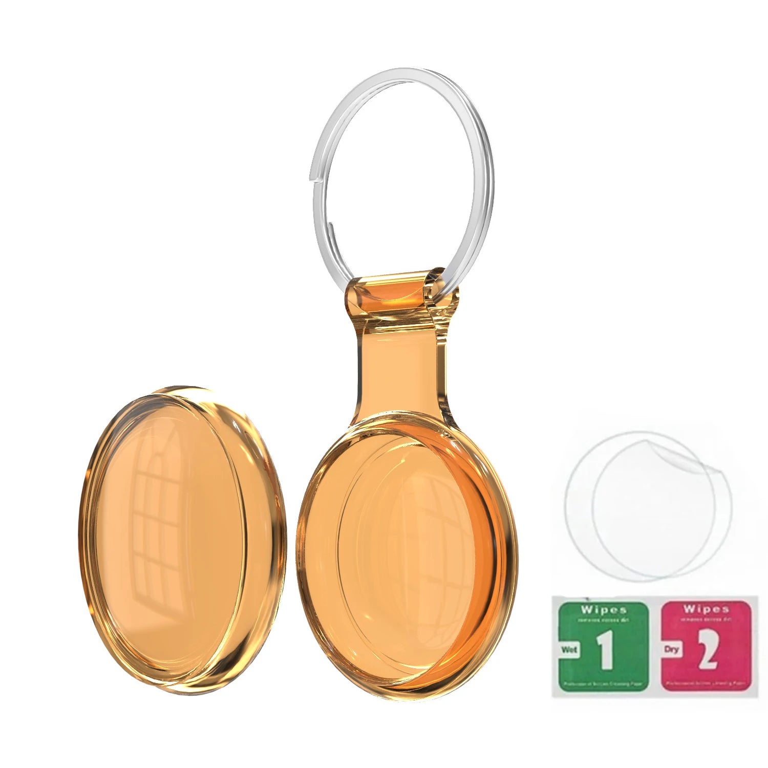 Secure AirTag Holder with Metal Keyring