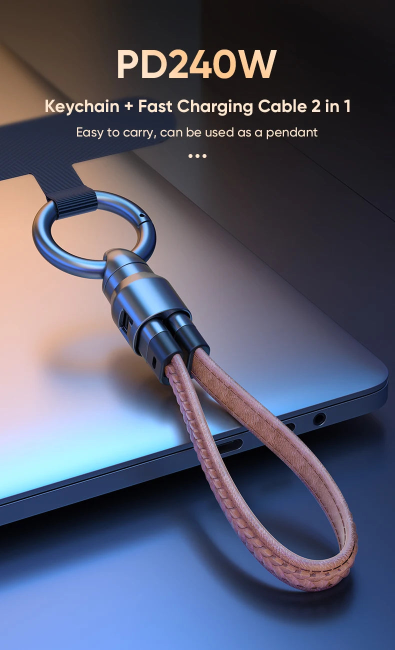 Type-C Quick Charge Cable with Anti-Loss Strap