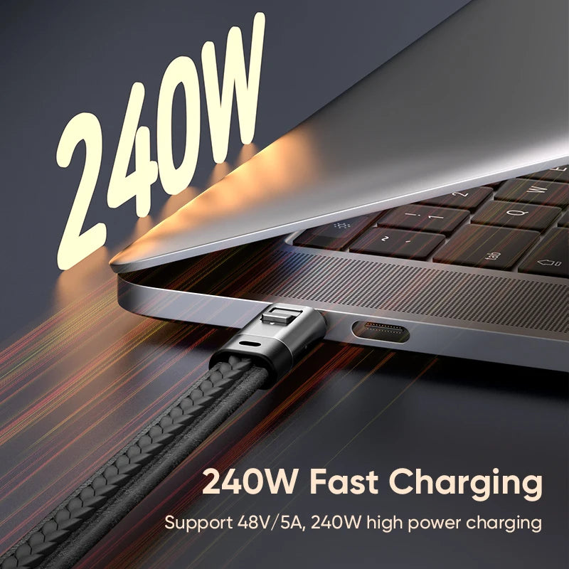 240W Quick Charge USB-C Cable for Laptop & Tablet